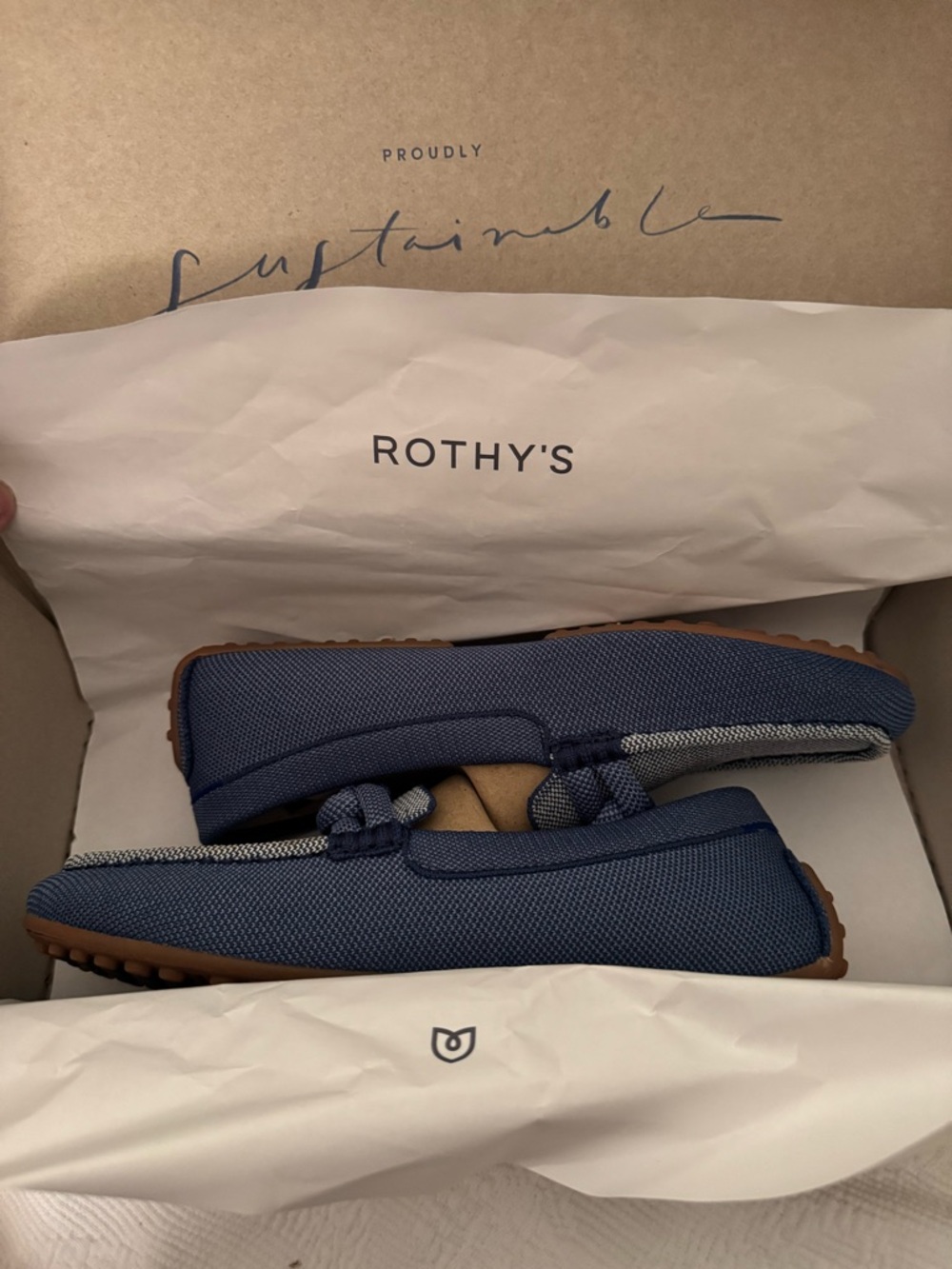 Rothy's Blue Braided-Trim Women's Slip-On Loafers - Picture 3 of 6